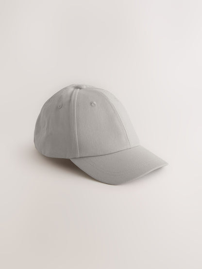 Grey/Charcoal Baseball 100% Cotton Caps 2 Pack (1-16yrs) - Size 1-2 Years (80-92cm)