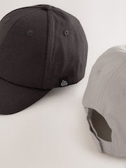 Grey/Charcoal Baseball 100% Cotton Caps 2 Pack (1-16yrs) - Size 1-2 Years (80-92cm)