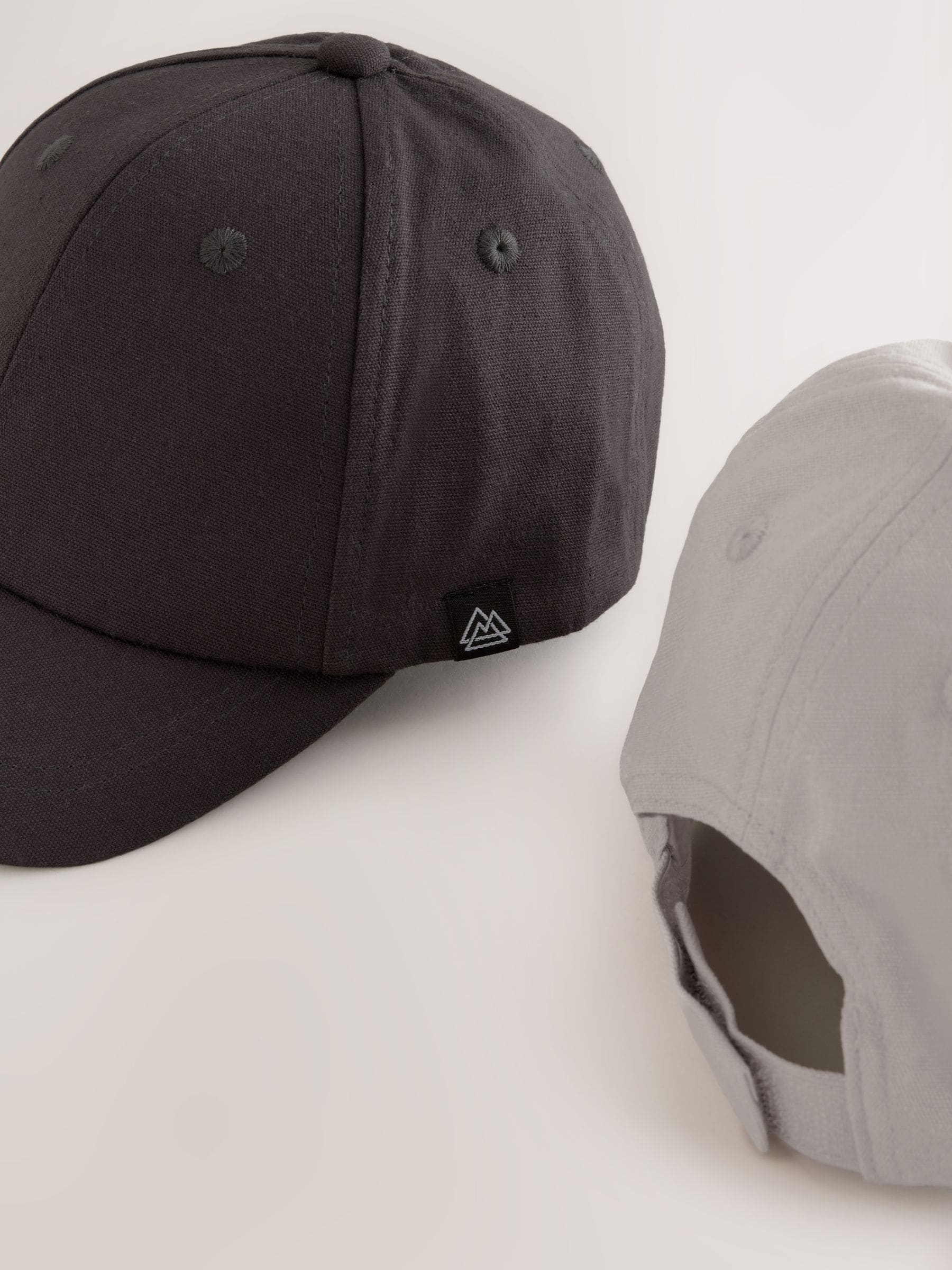 Grey/Charcoal Baseball 100% Cotton Caps 2 Pack (1-16yrs) - Size 1-2 Years (80-92cm)