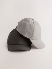 Grey/Charcoal Baseball 100% Cotton Caps 2 Pack (1-16yrs) - Size 1-2 Years (80-92cm)