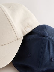 Navy/Stone Baseball 100% Cotton Caps 2 Pack (1-16yrs) - Size 1-2 Years (80-92cm)
