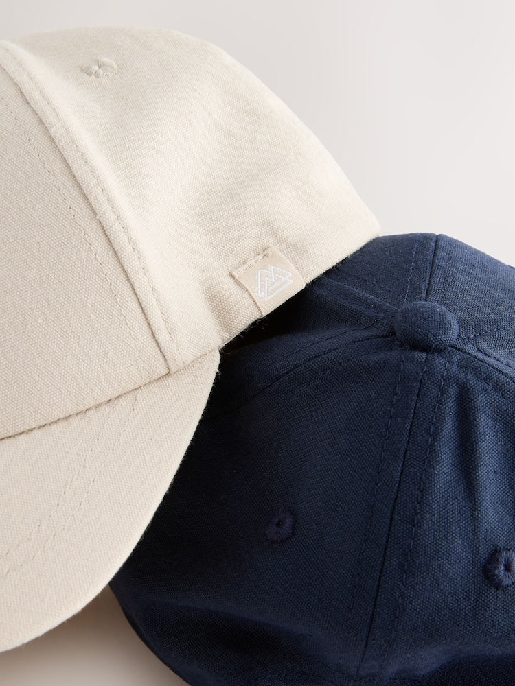 Navy/Stone Baseball 100% Cotton Caps 2 Pack (1-16yrs) - Size 1-2 Years (80-92cm)