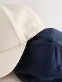Navy/Stone Baseball 100% Cotton Caps 2 Pack (1-16yrs) - Size 1-2 Years (80-92cm)