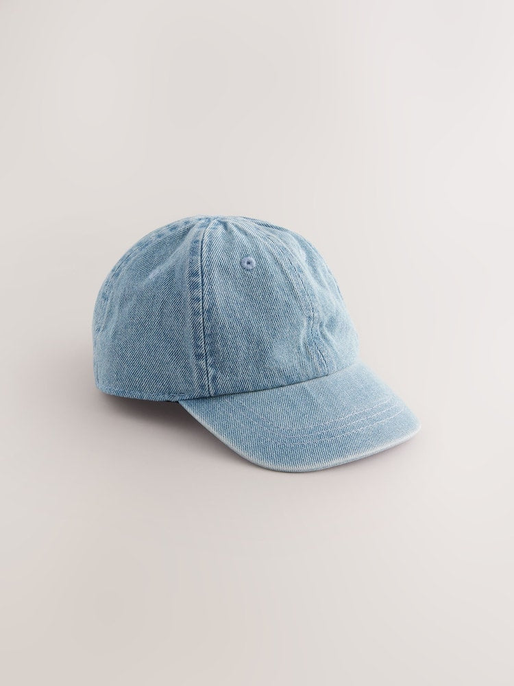 Washed Blue Denim Cotton Baseball Cap Hat (1-16yrs)