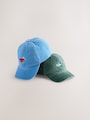 Shark/Crab Washed Caps 2 Pack (3mths-10yrs) - Size 3-9 Months (62-74cm)