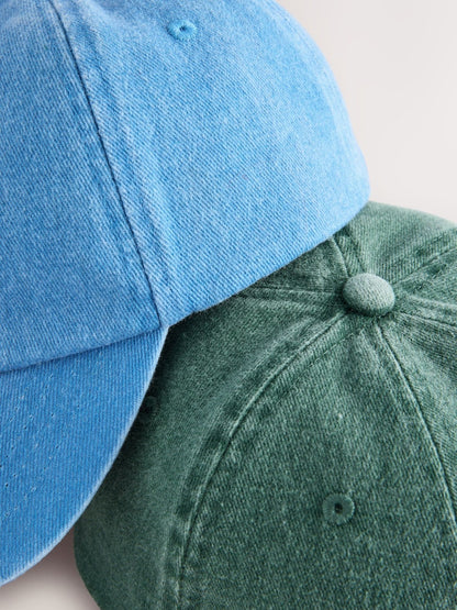 Shark/Crab Washed Caps 2 Pack (3mths-10yrs) - Size 3-9 Months (62-74cm)