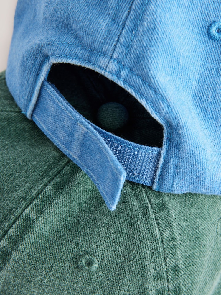 Shark/Crab Washed Caps 2 Pack (3mths-10yrs) - Size 3-9 Months (62-74cm)