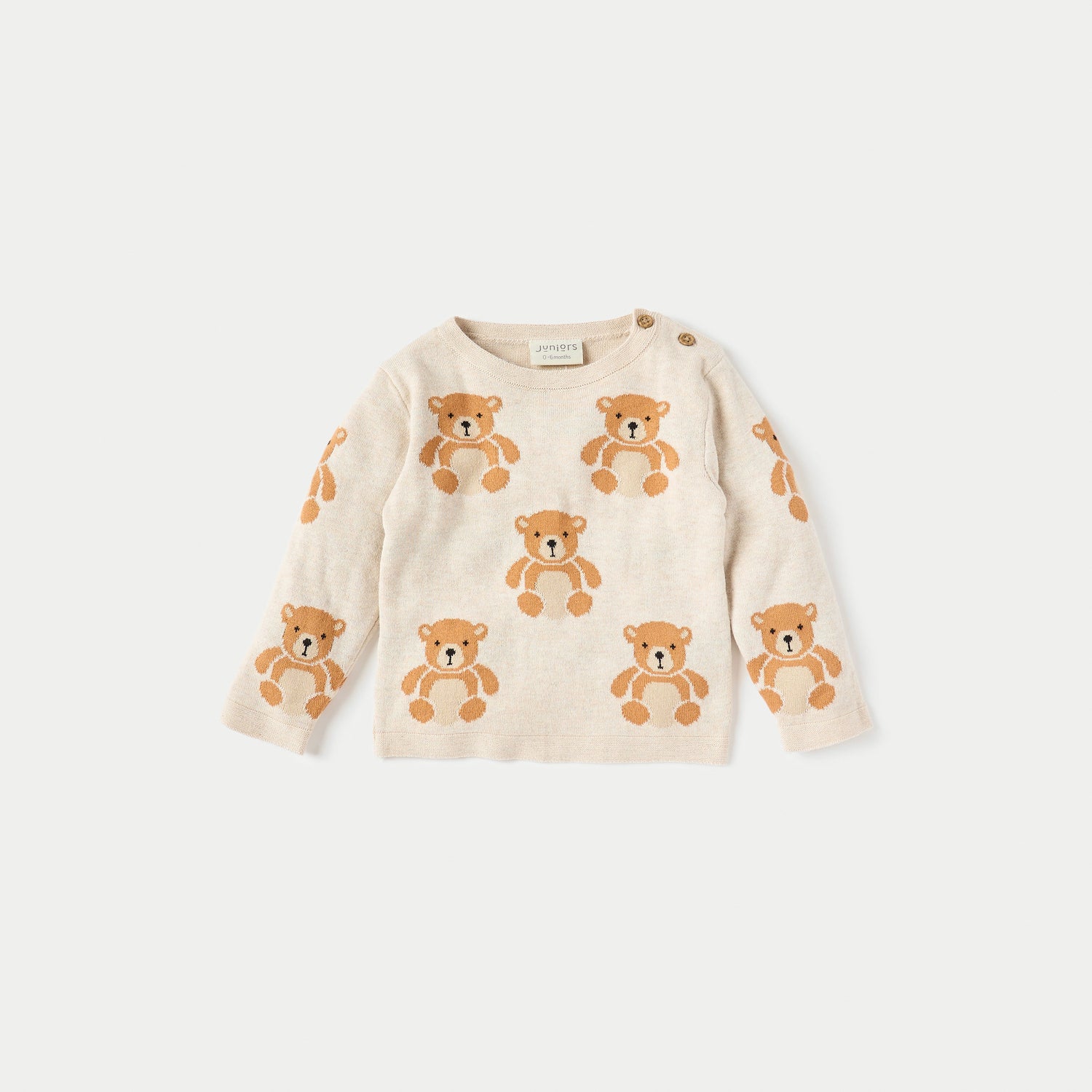 Juniors All-Over Bear Long Sleeves T-shirt and Elasticated Pyjama Set