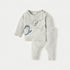 Juniors Applique Detail Long Sleeves T-shirt and Elasticated Pyjama Set - Grey / 12-18 mths