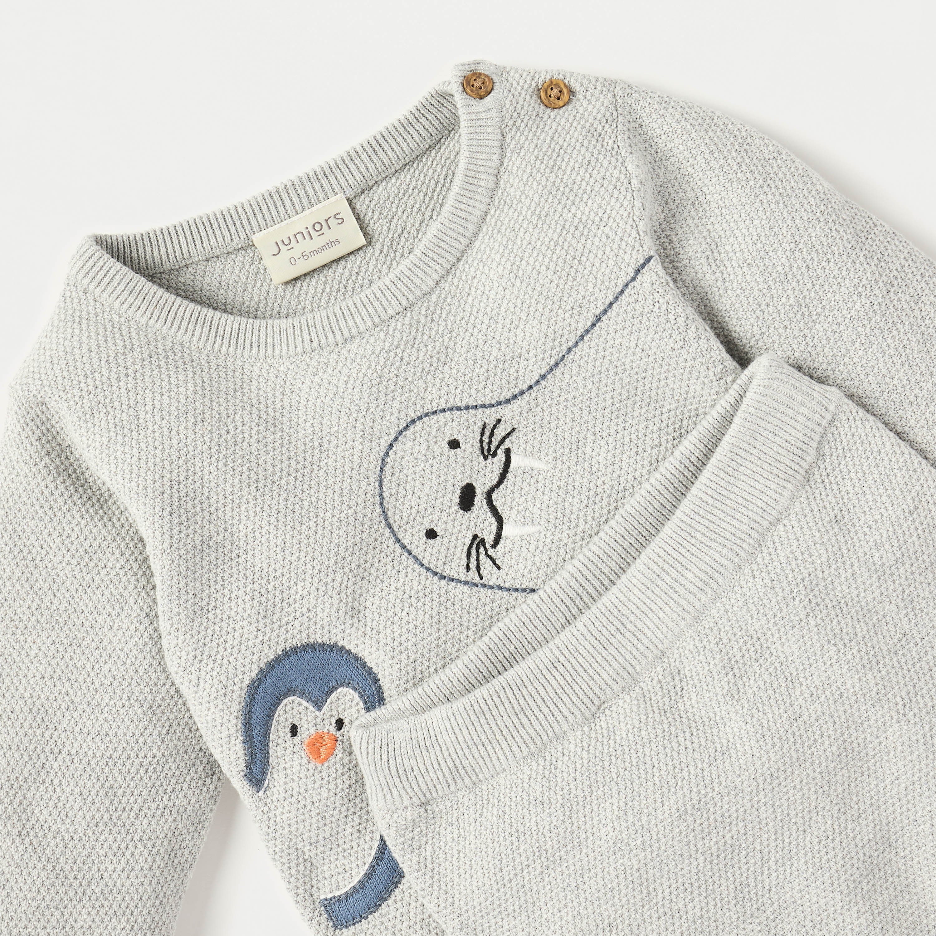 Juniors Applique Detail Long Sleeves T-shirt and Elasticated Pyjama Set