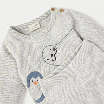 Juniors Applique Detail Long Sleeves T-shirt and Elasticated Pyjama Set