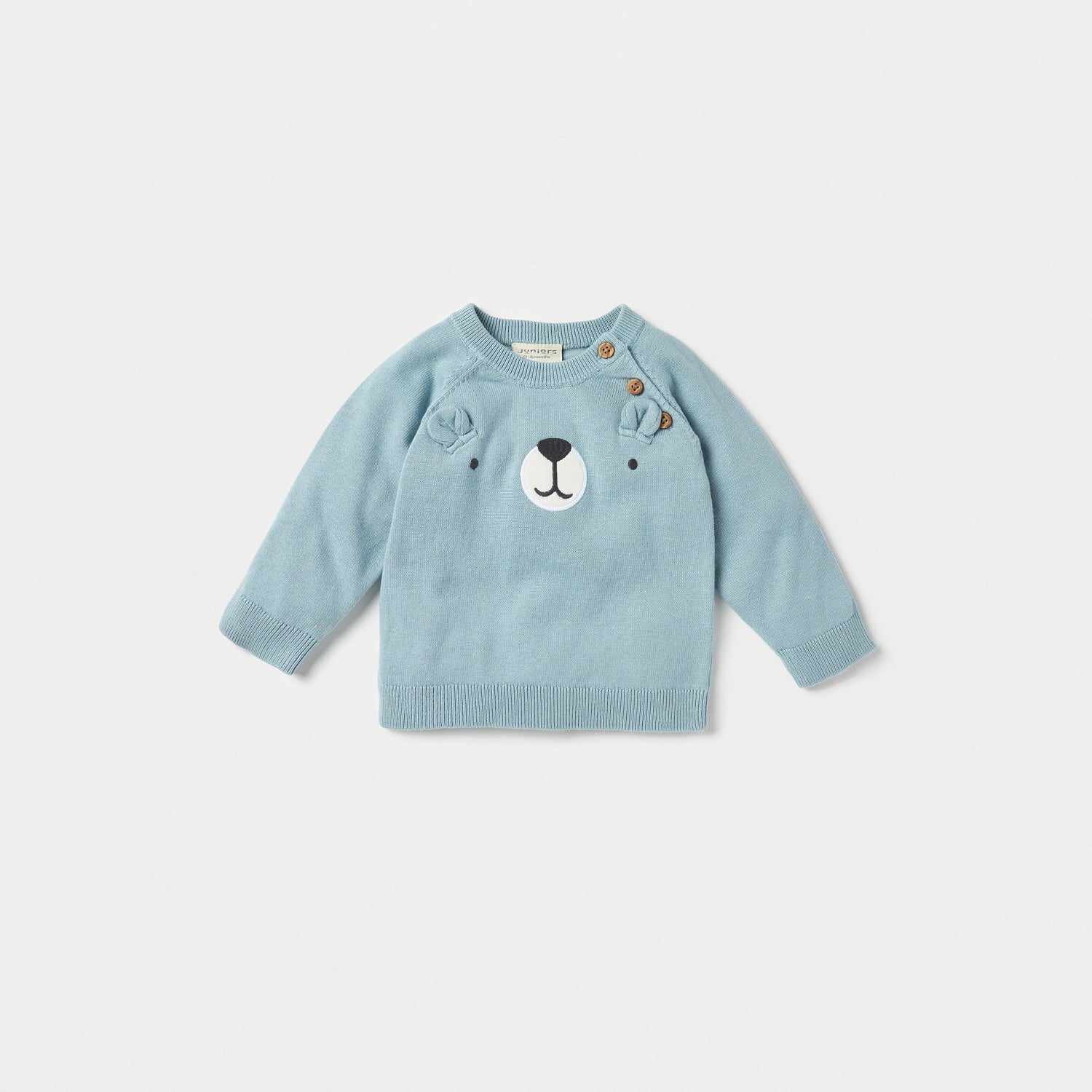 Juniors Animal Face Applique Long Sleeves T-shirt and Pyjama Set