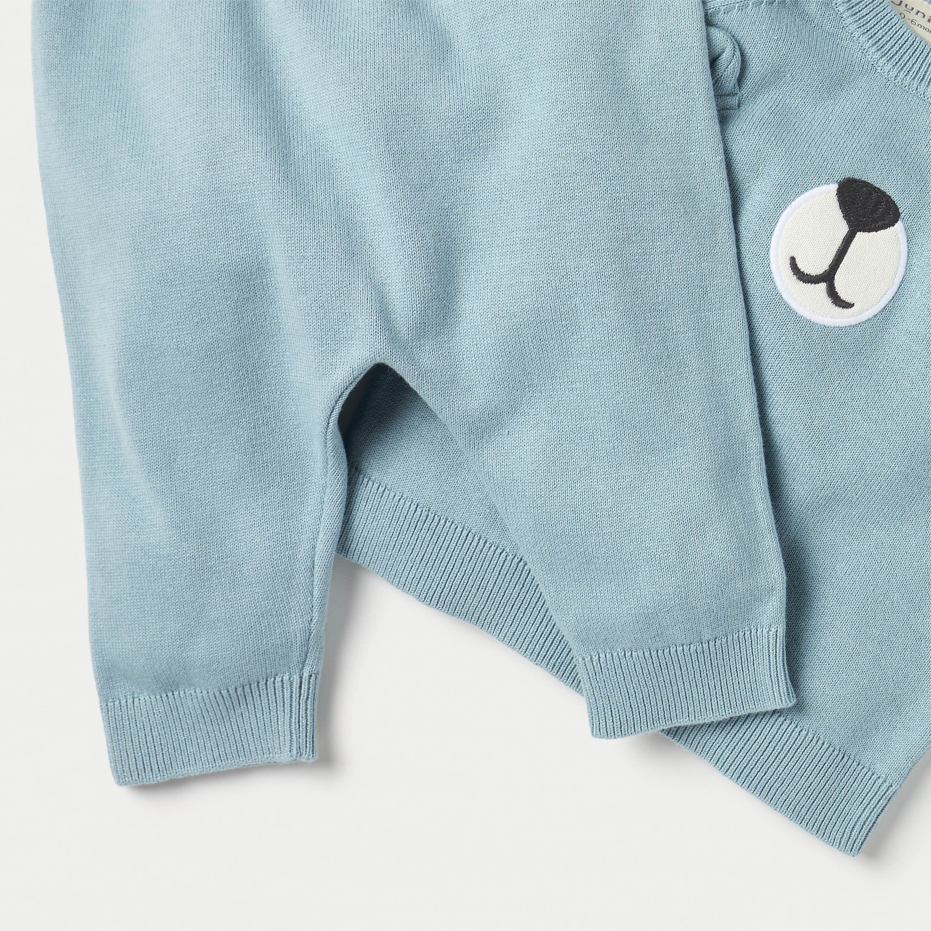 Juniors Animal Face Applique Long Sleeves T-shirt and Pyjama Set