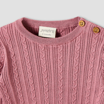 Juniors Pyjama Set with Knit Texture - Cotton - Long Sleeves