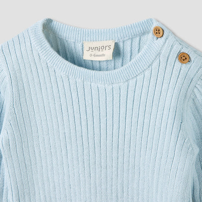 Juniors Pyjama Set with Ribbed Texture - Cotton - Long Sleeves