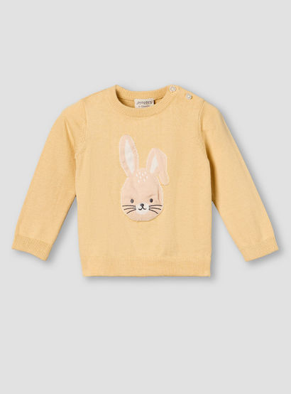 Juniors Cotton Long Sleeves Pyjama Set with Bunny Embroidery-baby-girls-clothing-winterwear-pyjamasets-image-3