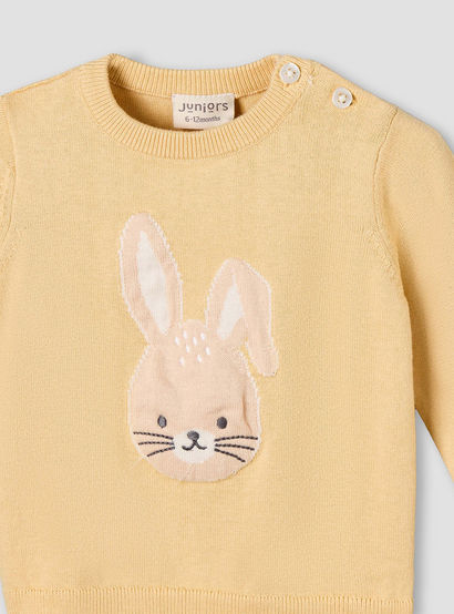 Juniors Cotton Long Sleeves Pyjama Set with Bunny Embroidery-baby-girls-clothing-winterwear-pyjamasets-image-7