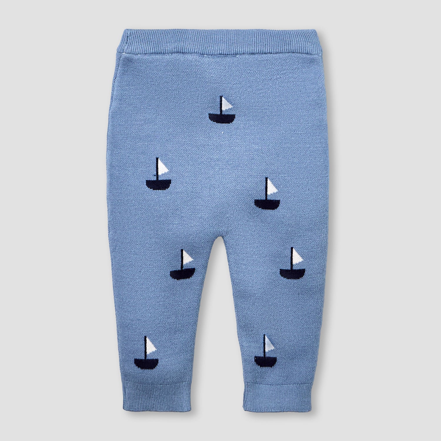 Juniors Round Neck Long Sleeves Pyjama Set with Sailboat Print