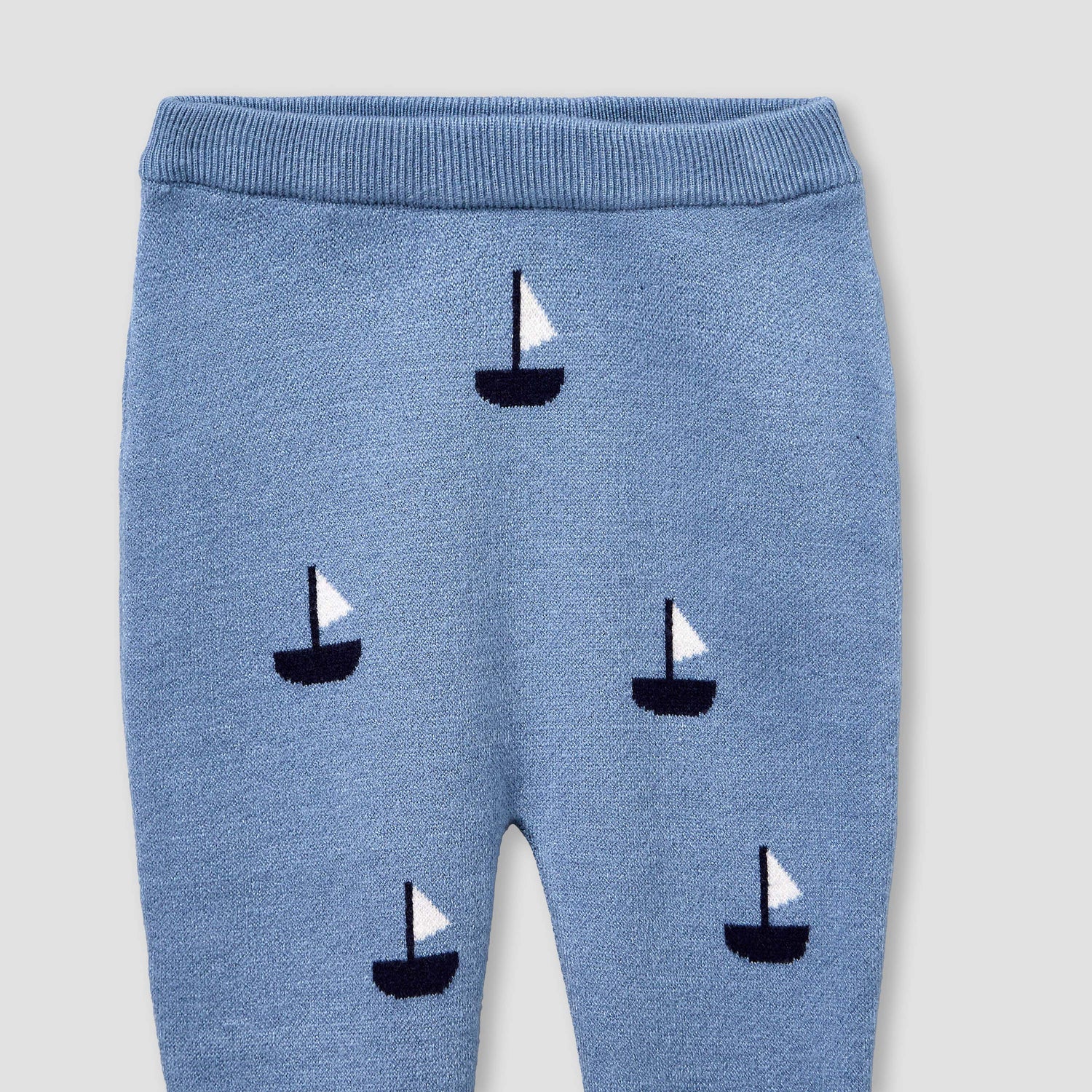 Juniors Round Neck Long Sleeves Pyjama Set with Sailboat Print