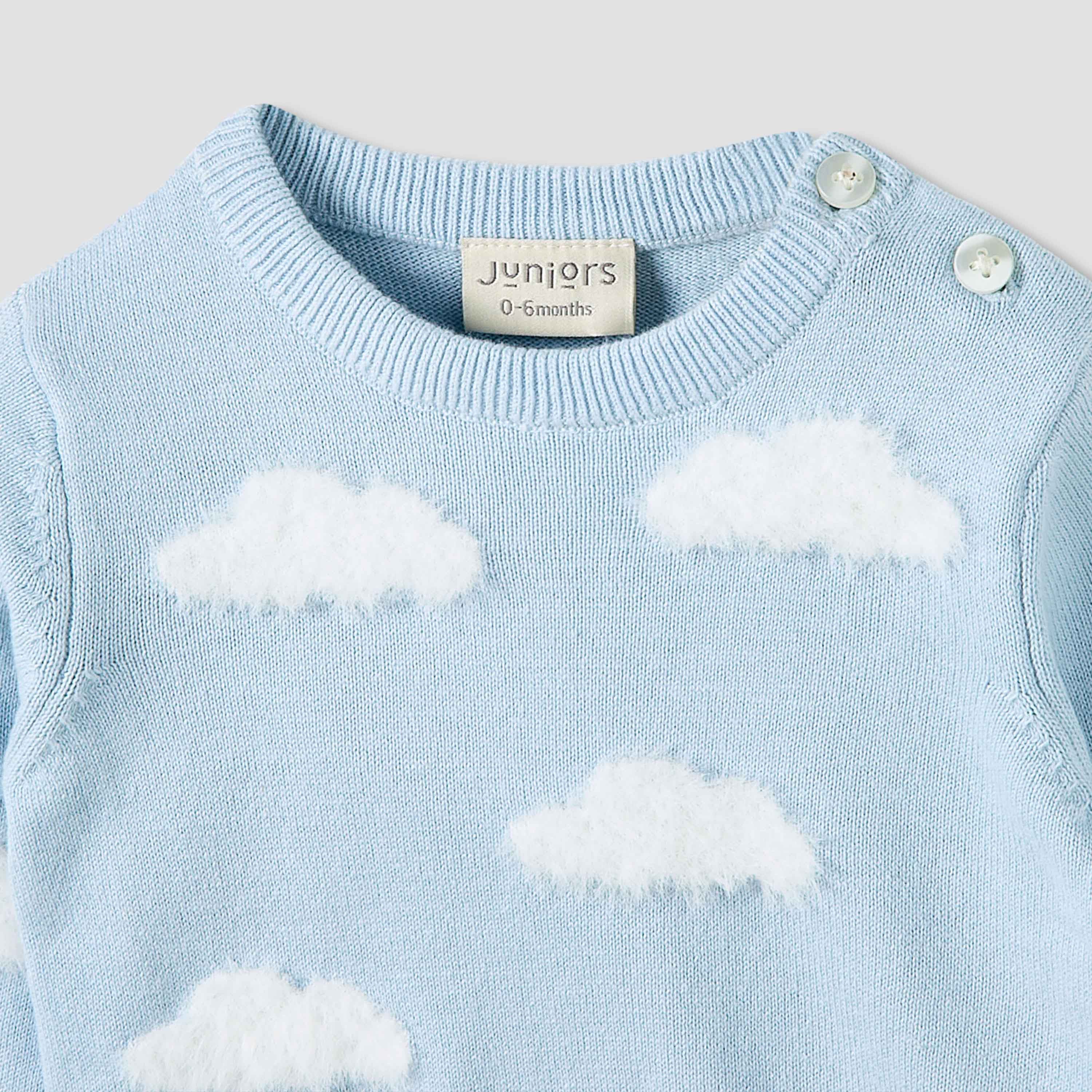 Juniors Pyjama Set with Cloud Knit Texture - Cotton - Long Sleeves