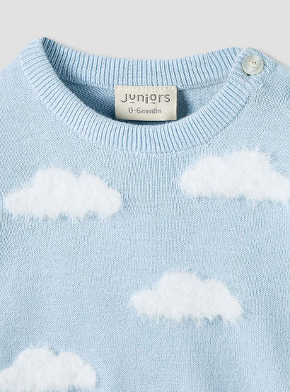 Juniors Pyjama Set with Cloud Knit Texture - Cotton - Long Sleeves-baby-boys-clothing-nightwear-pyjamasets-image-4