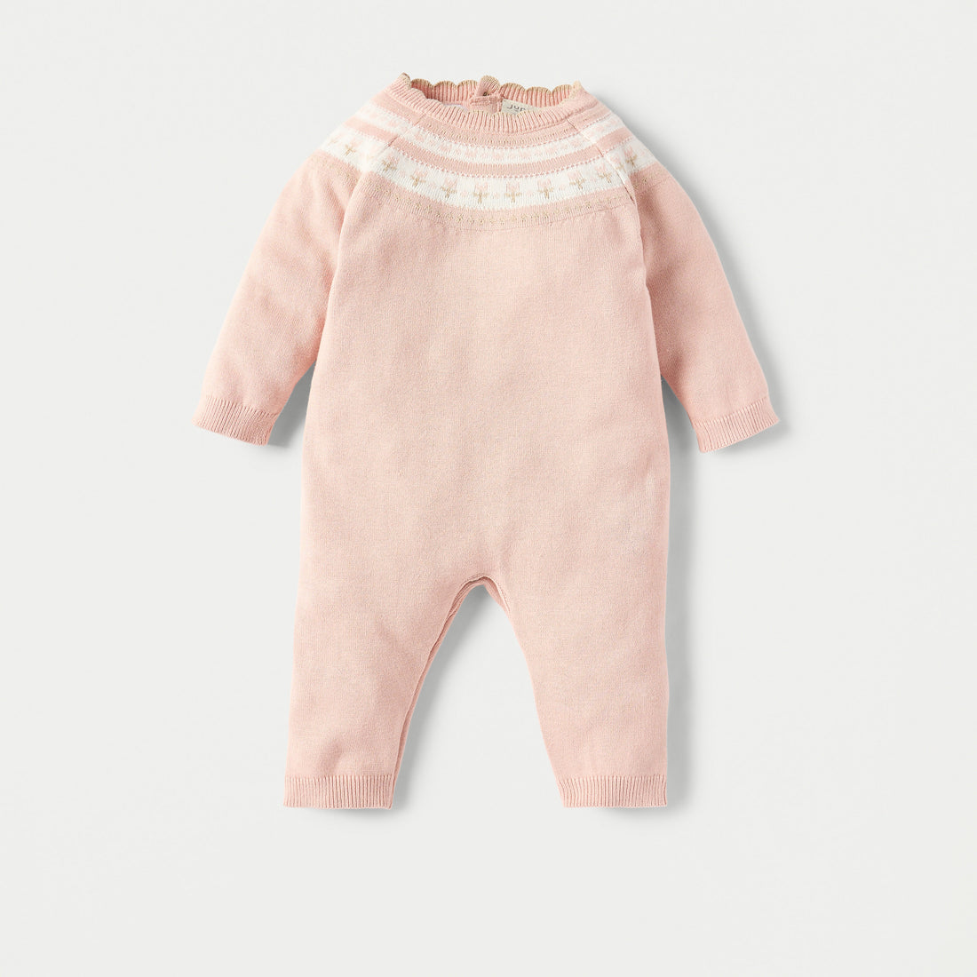 Juniors Textured Sleepsuit with Long Sleeves and Button Closure - Pink / 9-12 mths