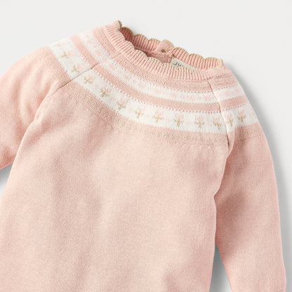 Juniors Textured Sleepsuit with Long Sleeves and Button Closure