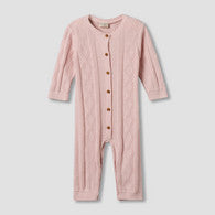 Juniors Cotton Crew Neck Long Sleeves Sleepsuit with Knit Texture-undefined-image-1