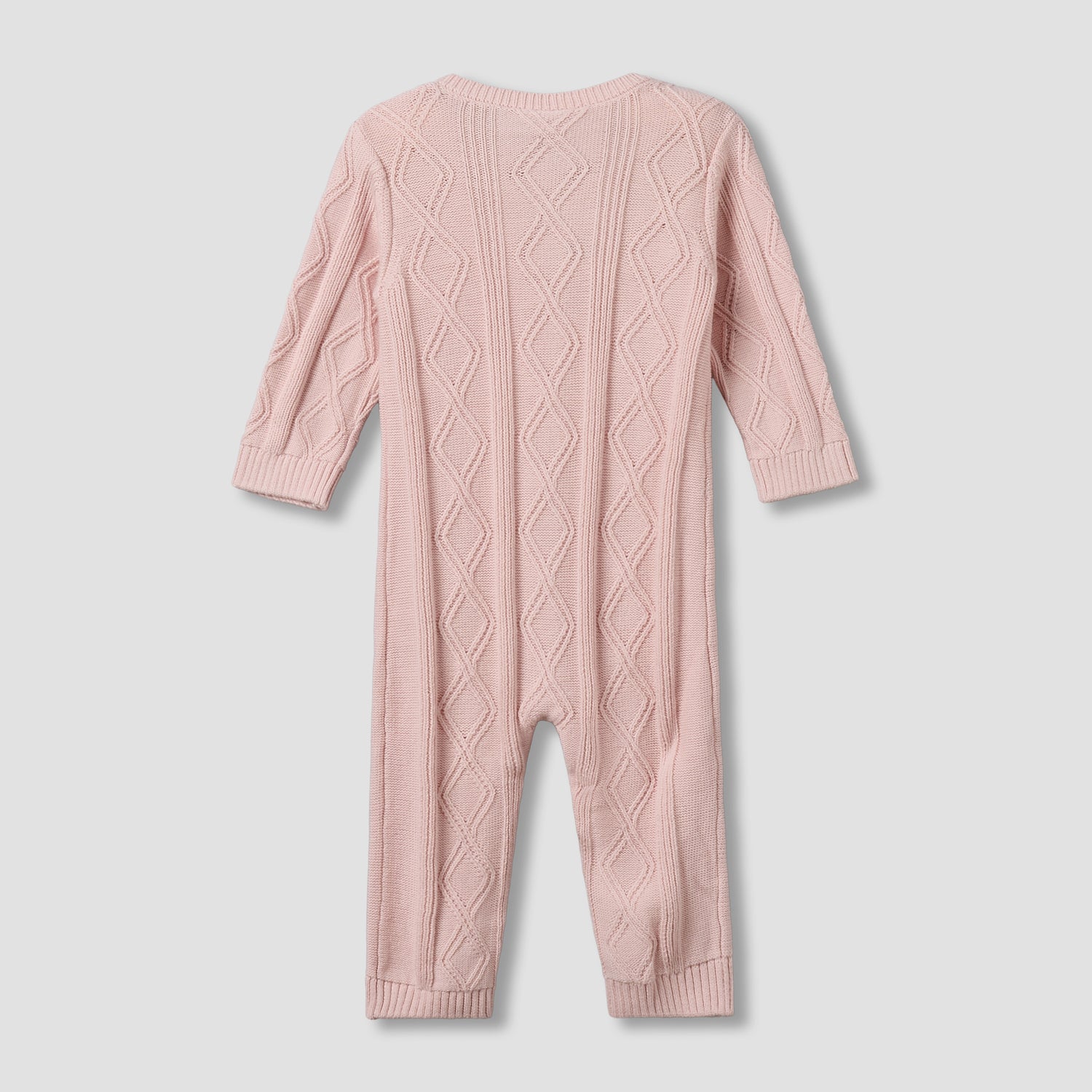 Juniors Cotton Crew Neck Long Sleeves Sleepsuit with Knit Texture