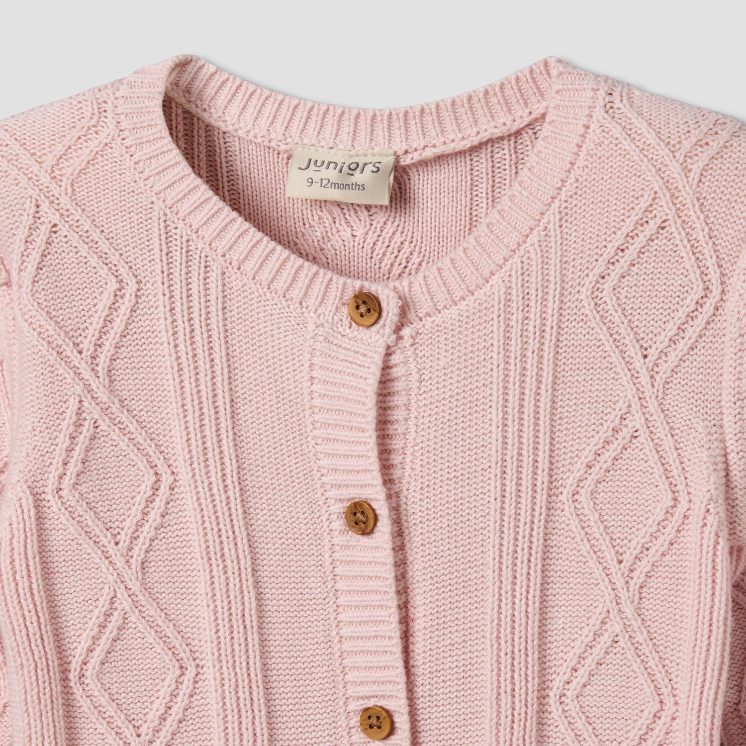 Juniors Cotton Crew Neck Long Sleeves Sleepsuit with Knit Texture