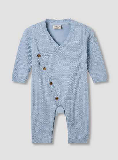 Juniors Sleepsuit with Knit Texture - Cotton - Long Sleeves-baby-boys-clothing-nightwear-sleepsuits-image-1