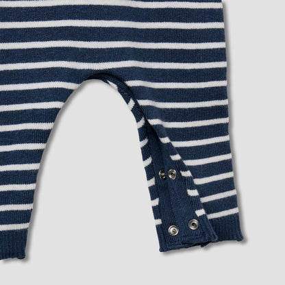 Juniors Hooded Sleepsuit with Stripes - Cotton - Long Sleeves