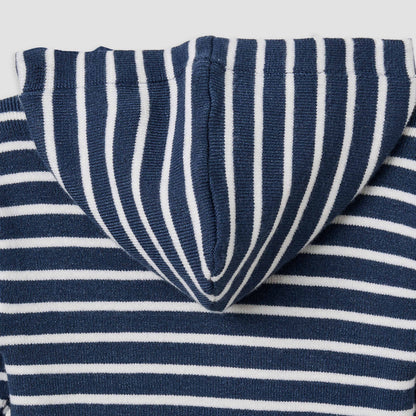 Juniors Hooded Sleepsuit with Stripes - Cotton - Long Sleeves