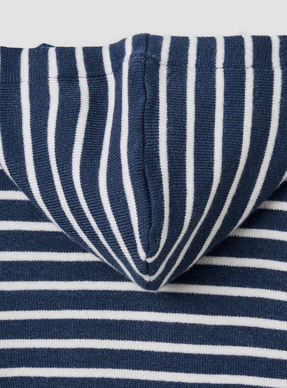 Juniors Hooded Sleepsuit with Stripes - Cotton - Long Sleeves-baby-boys-clothing-nightwear-sleepsuits-image-5
