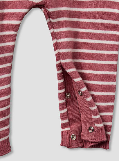 Juniors Cotton Hooded Long Sleeves Sleepsuit with Stripes-baby-girls-clothing-nightwear-sleepsuits-image-4