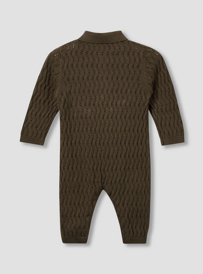 Juniors Collared Sleepsuit with Zip Closure - Cotton - Long Sleeves-baby-boys-clothing-nightwear-sleepsuits-image-2