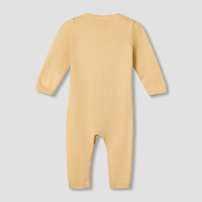 Juniors Cotton Round Neck Long Sleeves Sleepsuit with Bunny Applique
