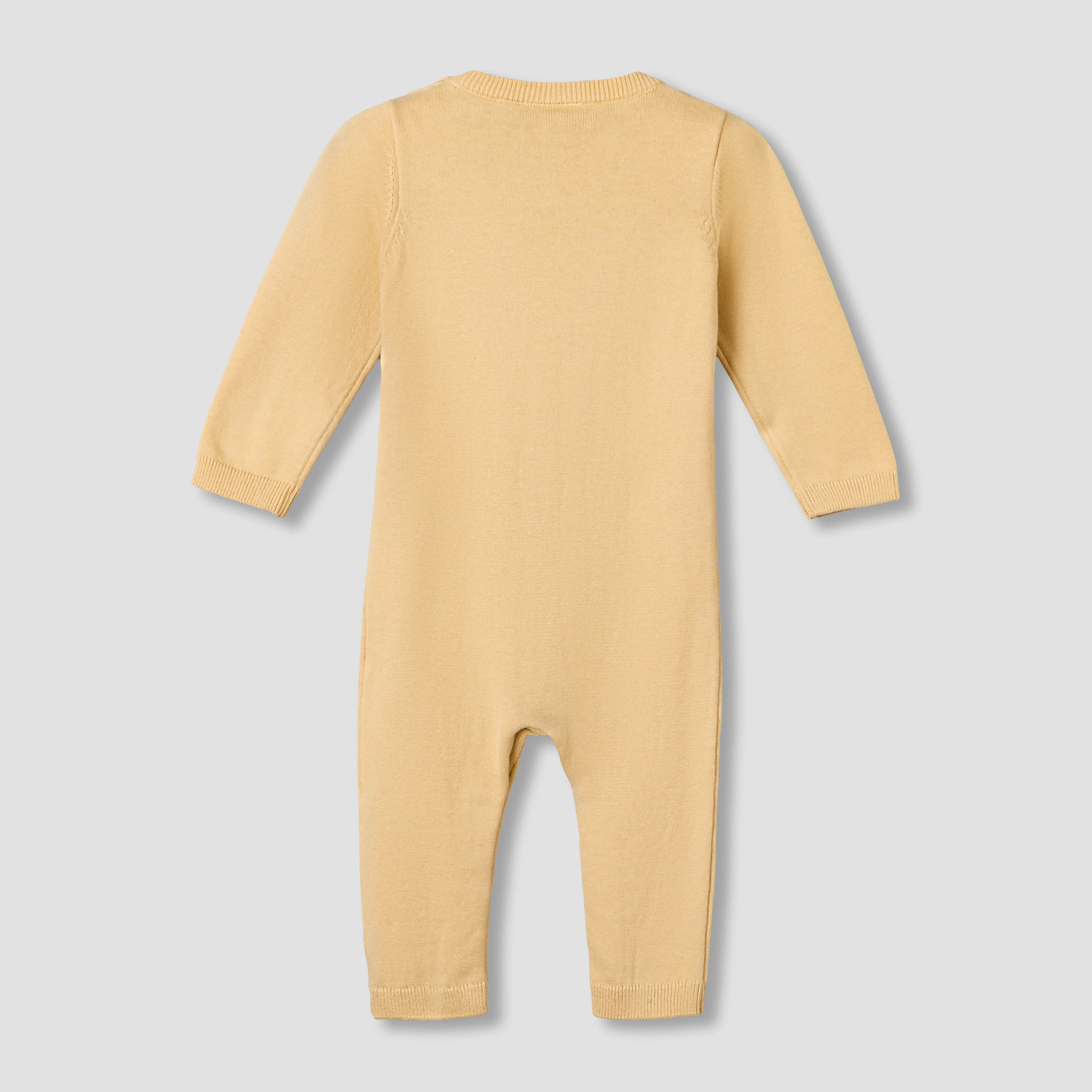 Juniors Cotton Round Neck Long Sleeves Sleepsuit with Bunny Applique