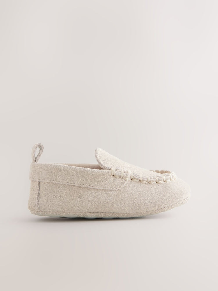 Neutral Loafer Baby Suede Shoes (0-2mths) - Size Up To 3 Months (50 - 62cm)