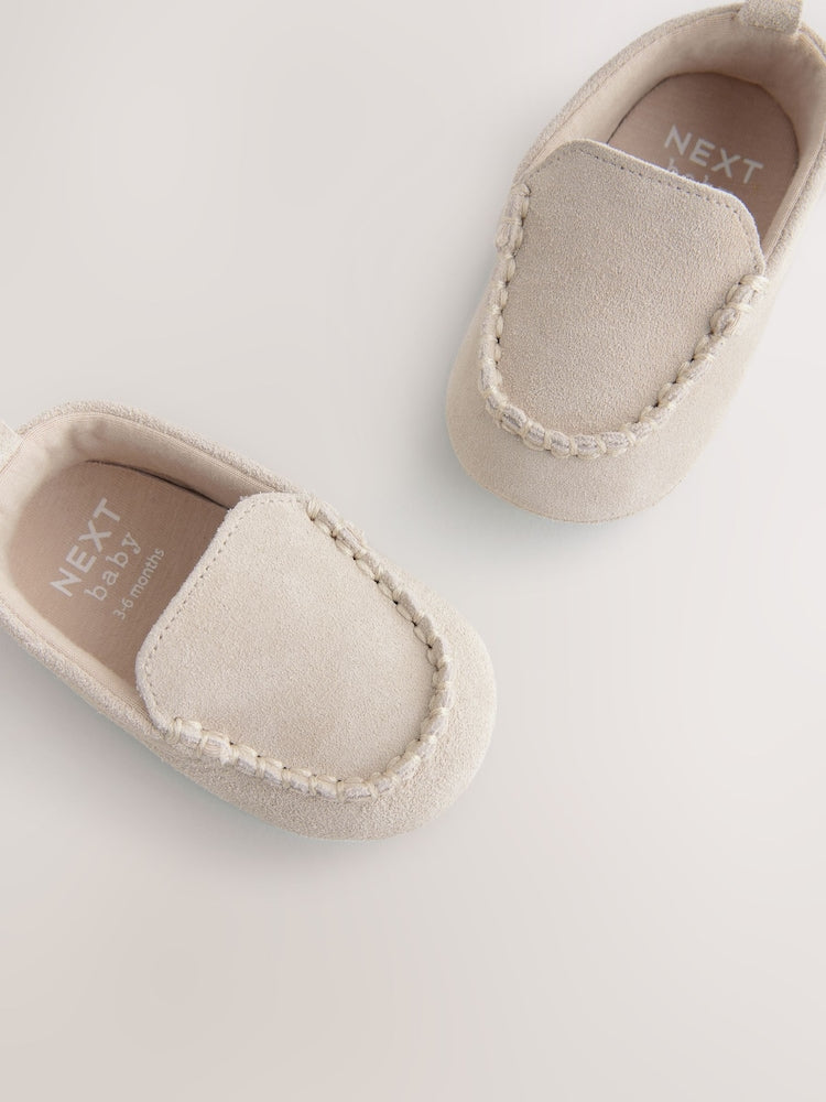 Neutral Loafer Baby Suede Shoes (0-2mths)
