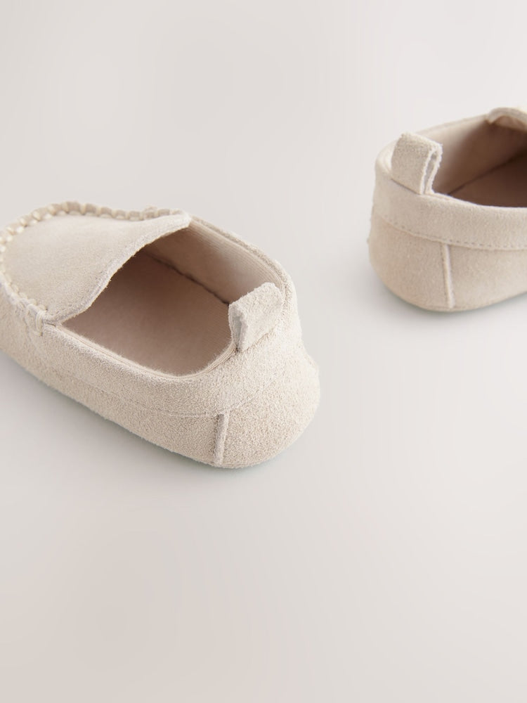 Neutral Loafer Baby Suede Shoes (0-2mths) - Size Up To 3 Months (50 - 62cm)
