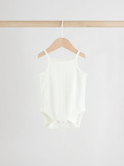 Pink 5 Pack Vest Pointelle Baby Bodysuits