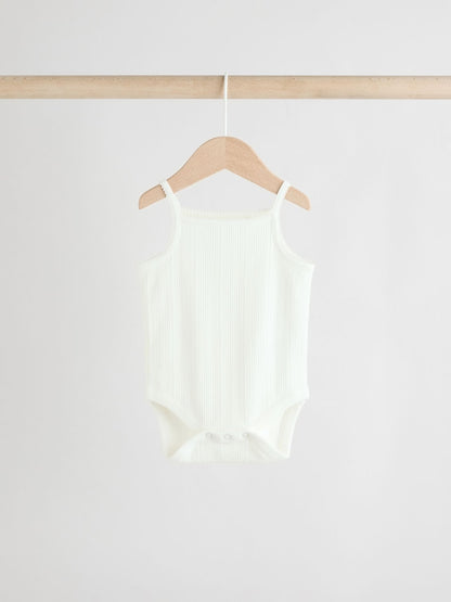 Pink 5 Pack Vest Pointelle Baby Bodysuits