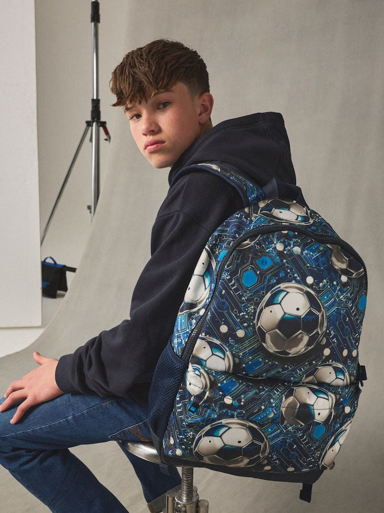 Blue Football Backpack - Size One