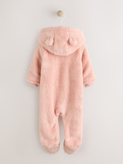 Pink Fleece Baby Pramsuit (0mths-2yrs) - Size 50cm (First Size)