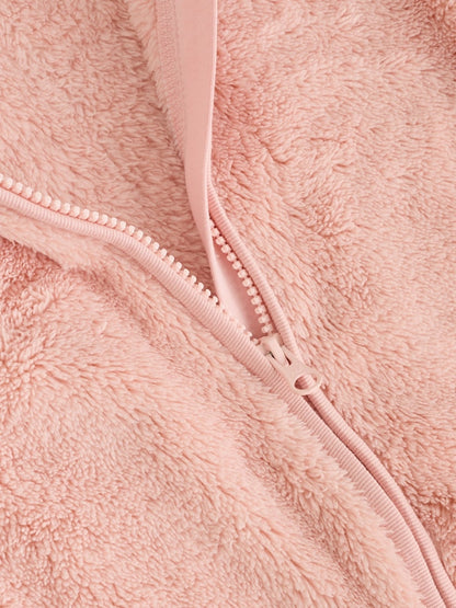Pink Fleece Baby Pramsuit (0mths-2yrs) - Size 50cm (First Size)