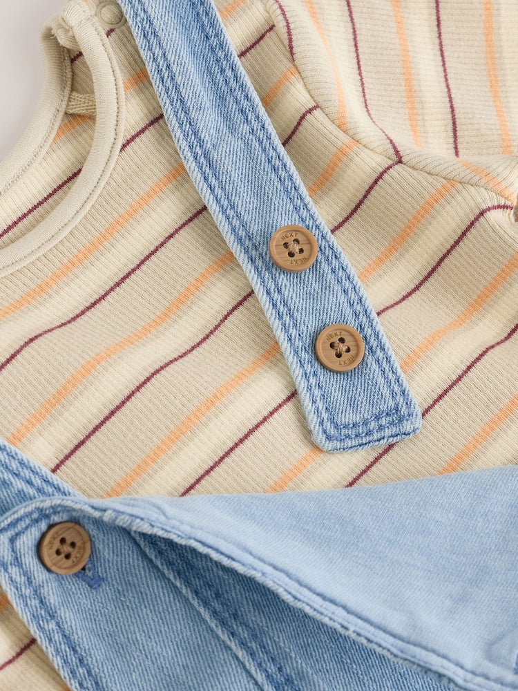 Blue Baby Denim Dungarees and Bodysuit Set (0mths-2yrs)