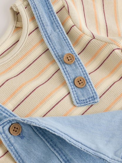 Blue Baby Denim Dungarees and Bodysuit Set (0mths-2yrs)