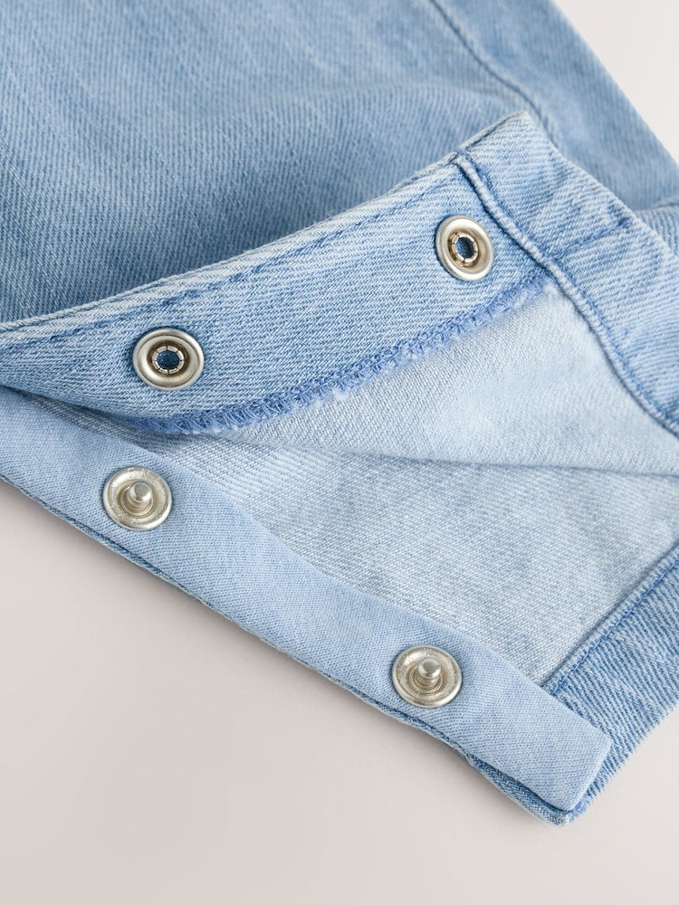 Blue Baby Denim Dungarees and Bodysuit Set (0mths-2yrs)