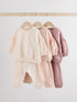 Cream/Pink Baby Sweatshirt & Joggers 6 Piece Set (0mths-2yrs) - Cream/Pink / 12-18 Months (80-86cm)